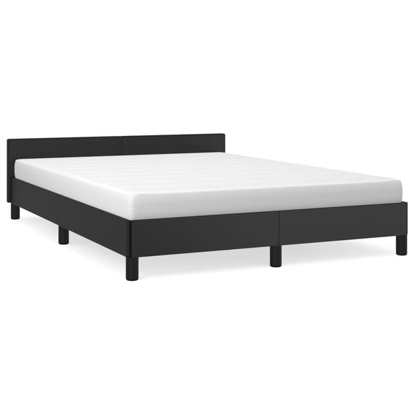 vidaXL Sengeramme med hovedgærde uden madras Sort 140x200 cm