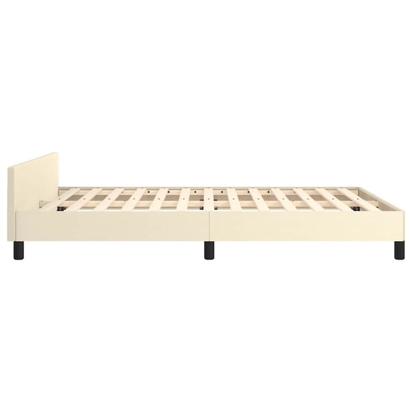vidaXL Sengeramme med hovedgærde uden madras Creme 140x200 cm