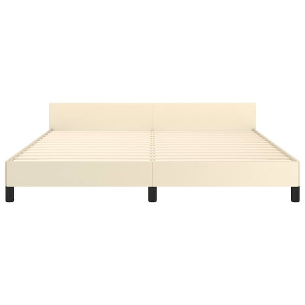 vidaXL Sengeramme med hovedgærde uden madras Creme 180x200 cm