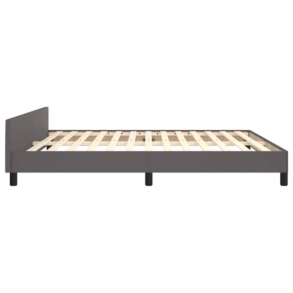 vidaXL Sengeramme med hovedgærde uden madras Grå 160x200 cm