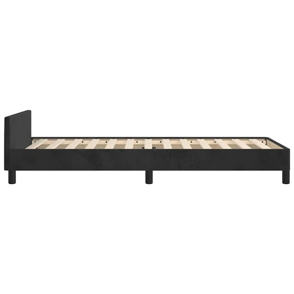 vidaXL sengeramme med sengegavl 80x200 cm fløjl sort