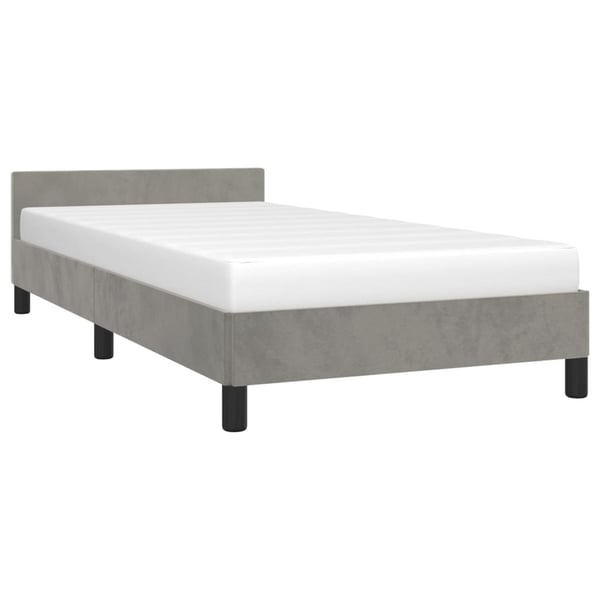 vidaXL sengeramme med sengegavl 80x200 cm fløjl lysegrå