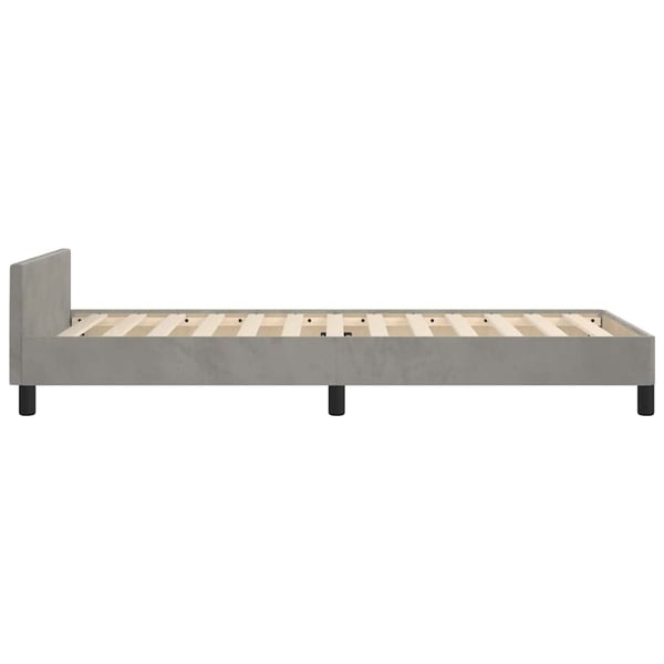 vidaXL sengeramme med sengegavl 100x200 cm fløjl lysegrå