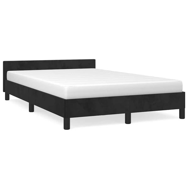 vidaXL Sengeramme uden madras Sort 120x200 cm Fløjl