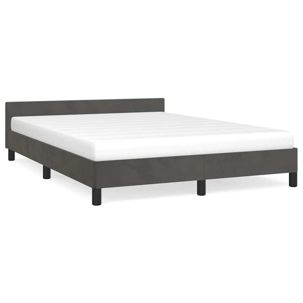 vidaXL Sengeramme uden madras Mørkegrå 140x200 cm Fløjl