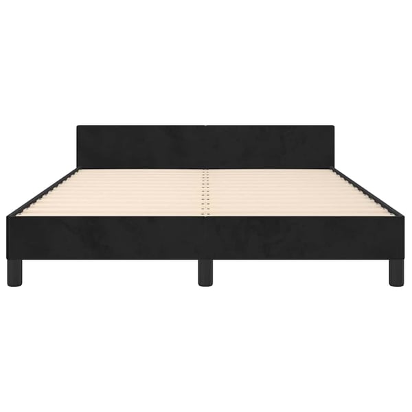 vidaXL Sengeramme uden madras Sort 140x190 cm Fløjl