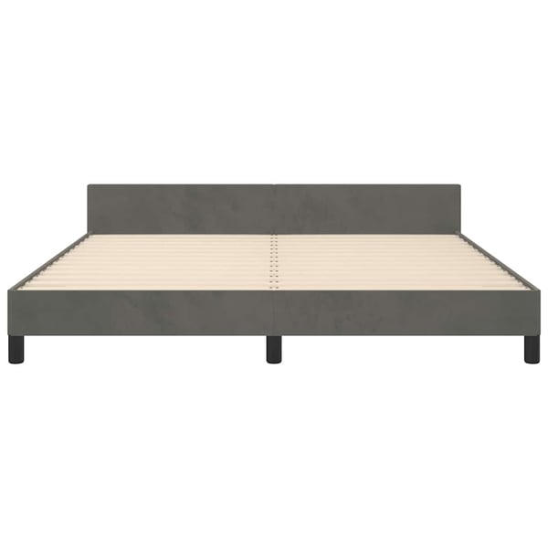 vidaXL Sengeramme uden madras Mørkegrå 160x200 cm Fløjl