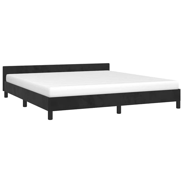 vidaXL sengeramme med sengegavl 160x200 cm fløjl sort
