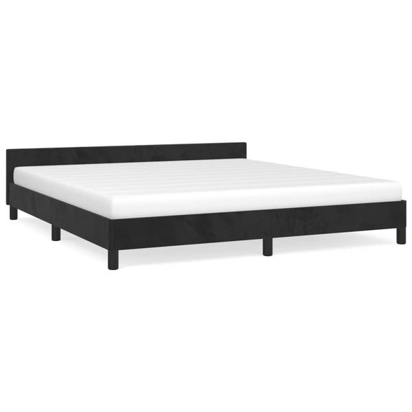 vidaXL sengeramme med sengegavl 160x200 cm fløjl sort