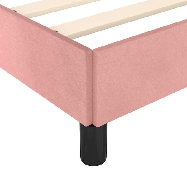 vidaXL Sengeramme med hovedgærde uden madras Pink 160x200 cm Fløjl