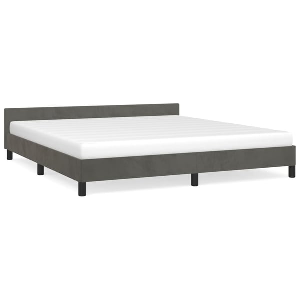 vidaXL Sengeramme uden madras Mørkegrå 180x200 cm Fløjl