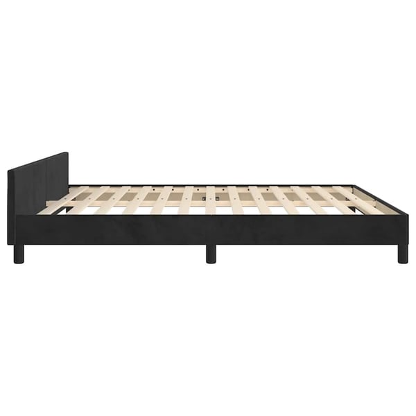 vidaXL Sängram utan madrass svart 180x200 cm sammet