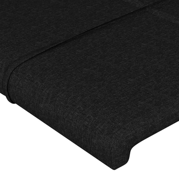 vidaXL sengeramme med sengegavl 90x200 cm stof sort