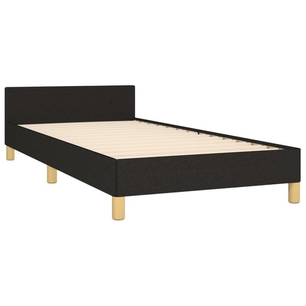 vidaXL sengeramme med sengegavl 90x200 cm stof sort