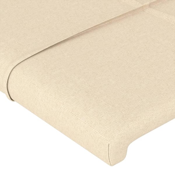 vidaXL sengeramme med sengegavl 120x200 cm stof cremefarvet