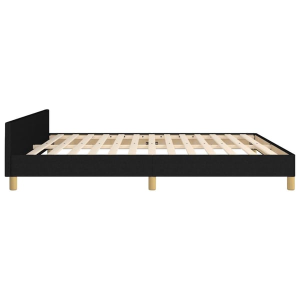 vidaXL sengeramme med sengegavl 160x200 cm stof sort