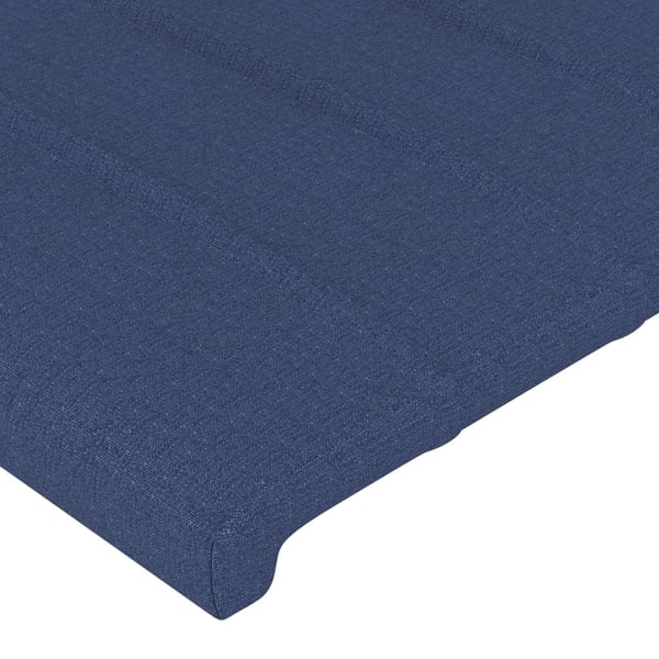 vidaXL sengeramme med sengegavl 90x200 cm stof blå