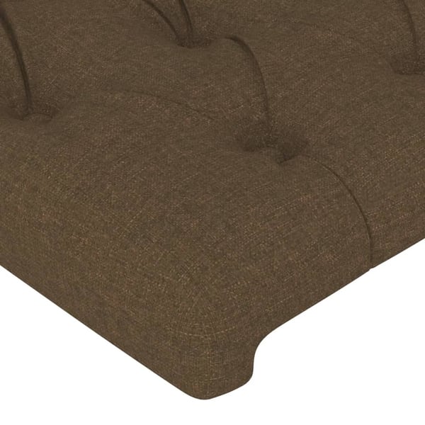 vidaXL sengeramme med sengegavl 90x190 cm stof mørkebrun