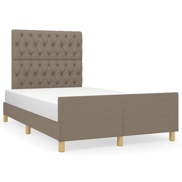 vidaXL sengeramme med sengegavl 120x200 cm stof gråbrun