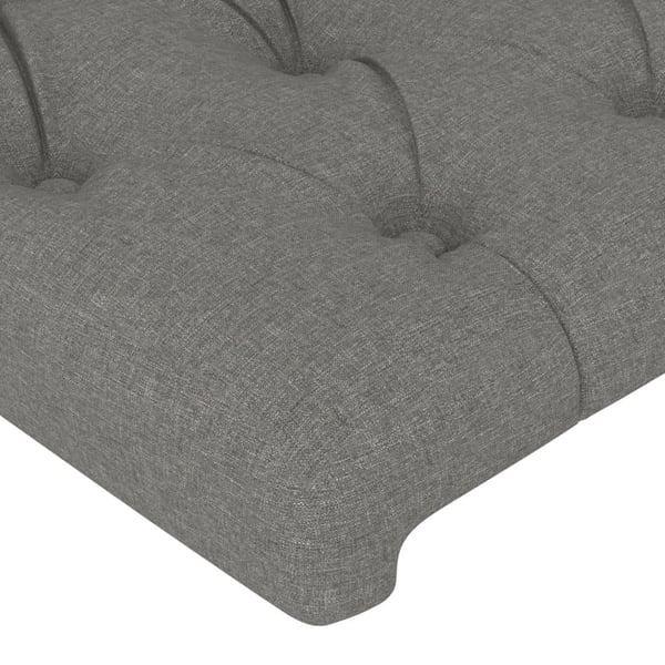 vidaXL sengeramme med sengegavl 140x200 cm stof mørkegrå