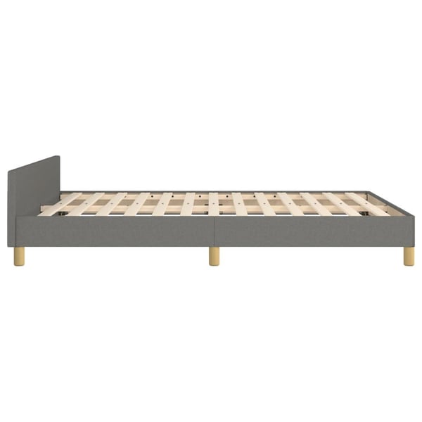 vidaXL sengeramme med sengegavl 140x200 cm stof mørkegrå