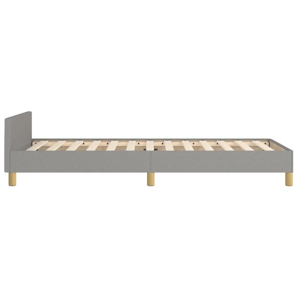 vidaXL sengeramme med sengegavl 90x190 cm stof lysegrå
