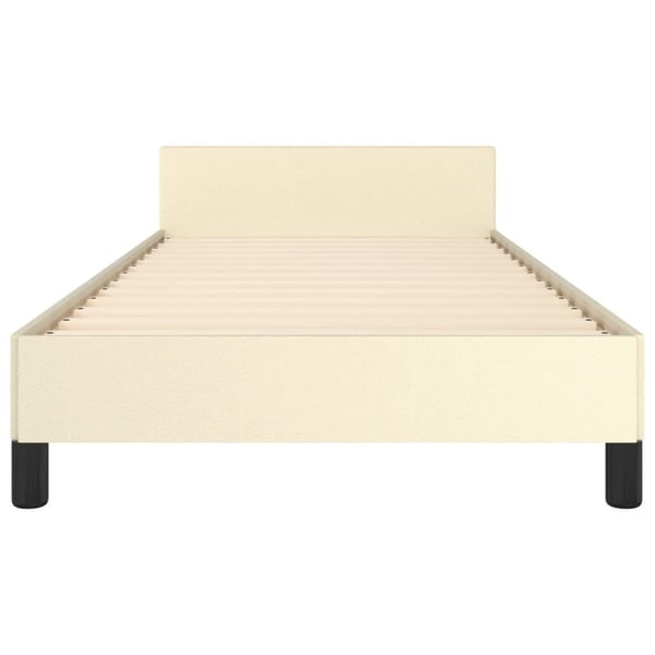 vidaXL sengeramme med sengegavl 80x200 cm kunstlæder cremefarvet