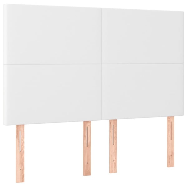 vidaXL sengeramme med sengegavl 140x190 cm kunstlæder hvid