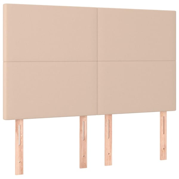 vidaXL sengeramme med sengegavl 140x190 cm kunstlæder cappuccinofarvet