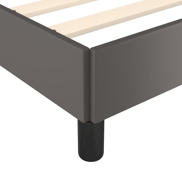 vidaXL sengeramme med sengegavl 100x200 cm kunstlæder grå