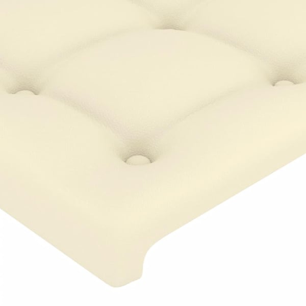 vidaXL sengeramme med sengegavl 90x200 cm kunstlæder cremefarvet