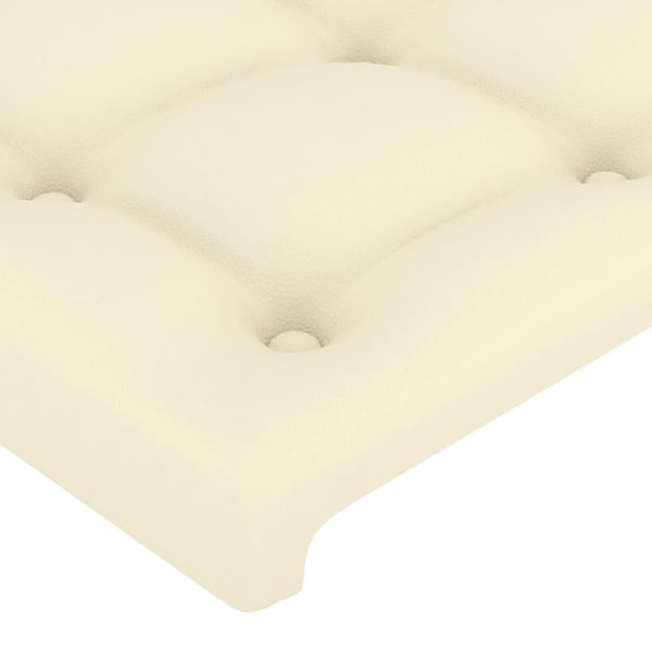vidaXL sengeramme med sengegavl 140x190 cm kunstlæder cremefarvet