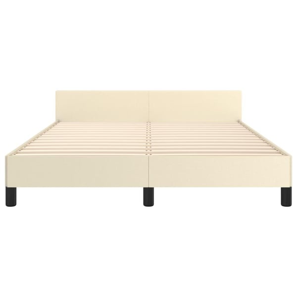 vidaXL sengeramme med sengegavl 140x190 cm kunstlæder cremefarvet