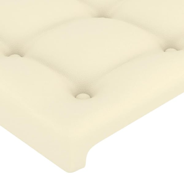 vidaXL sengeramme med sengegavl 160x200 cm kunstlæder cremefarvet