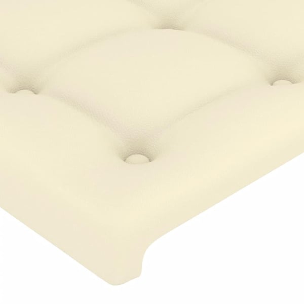 vidaXL sengeramme med sengegavl 180x200 cm kunstlæder cremefarvet