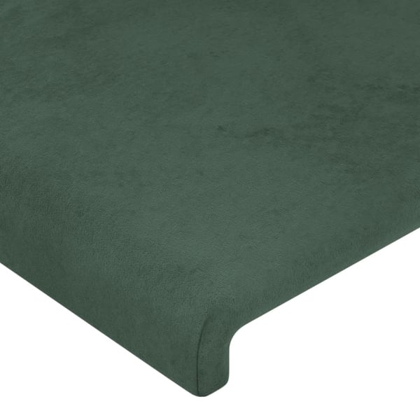 vidaXL sengeramme med sengegavl 100x200 cm fløjl mørkegrøn