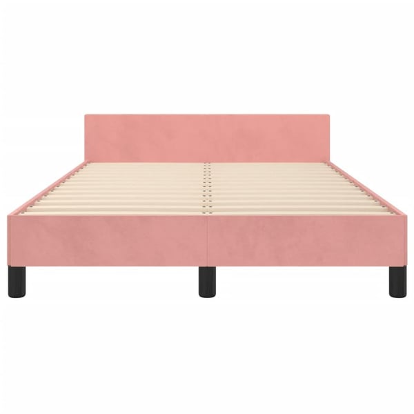 vidaXL sengeramme med sengegavl 120x200 cm fløjl pink