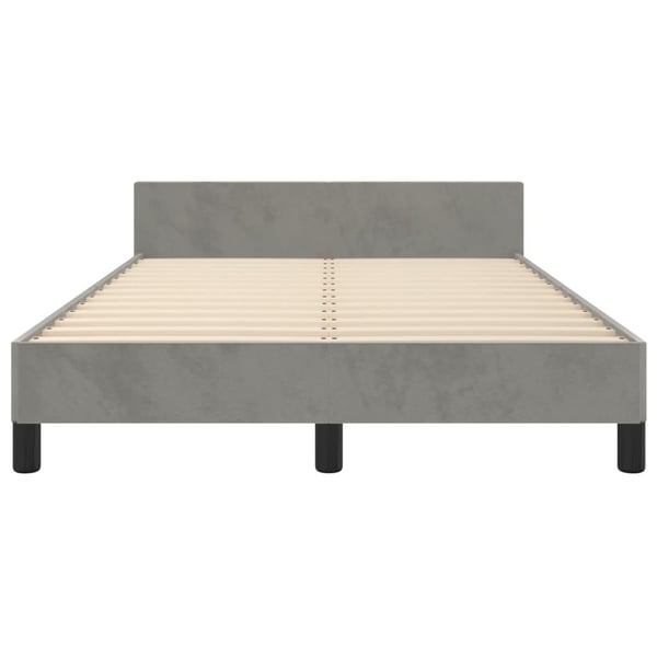 vidaXL sengeramme med sengegavl 120x200 cm fløjl lysegrå