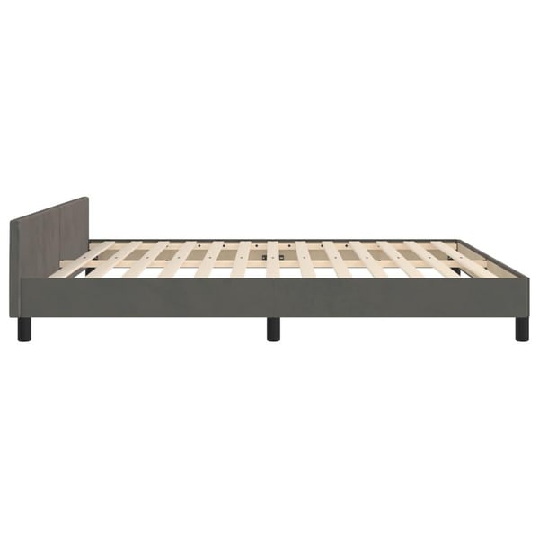 vidaXL sengeramme med sengegavl 180x200 cm fløjl mørkegrå