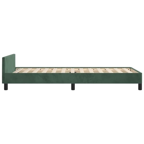 vidaXL sengeramme med sengegavl 100x200 cm fløjl mørkegrøn