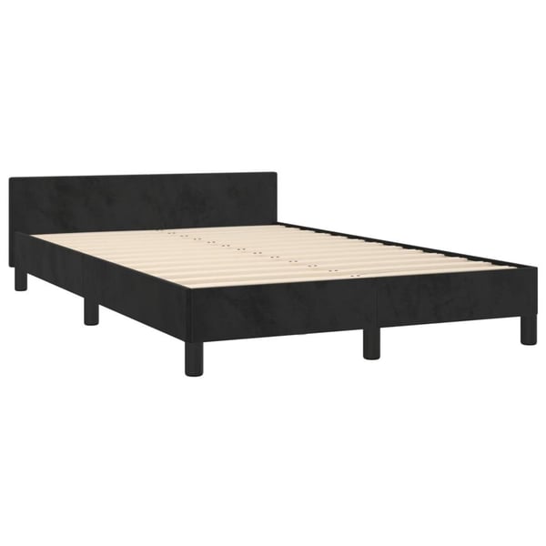 vidaXL sengeramme med sengegavl 120x200 cm fløjl sort