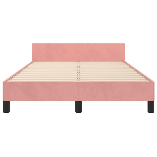 vidaXL sengeramme med sengegavl 120x200 cm fløjl pink