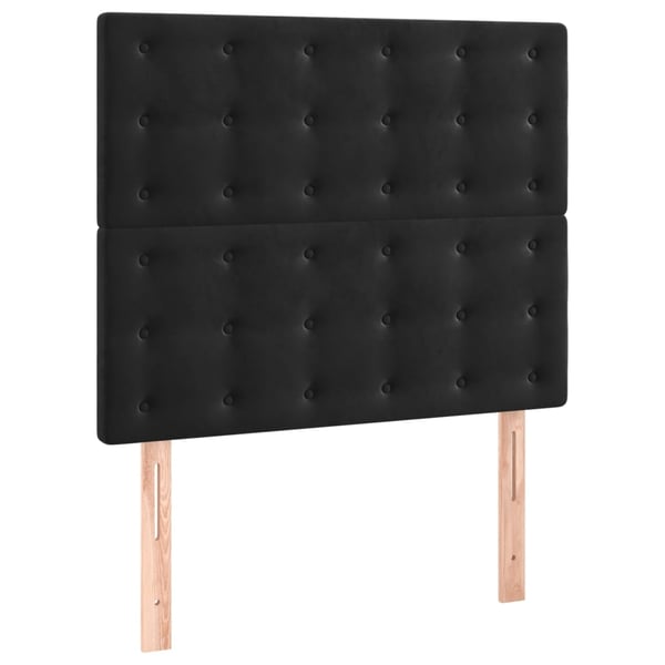 vidaXL sengeramme med sengegavl 80x200 cm fløjl sort