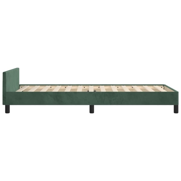 vidaXL sengeramme med sengegavl 100x200 cm fløjl mørkegrøn