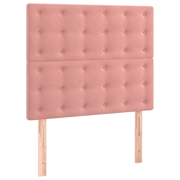 vidaXL sengeramme med sengegavl 100x200 cm fløjl lyserød