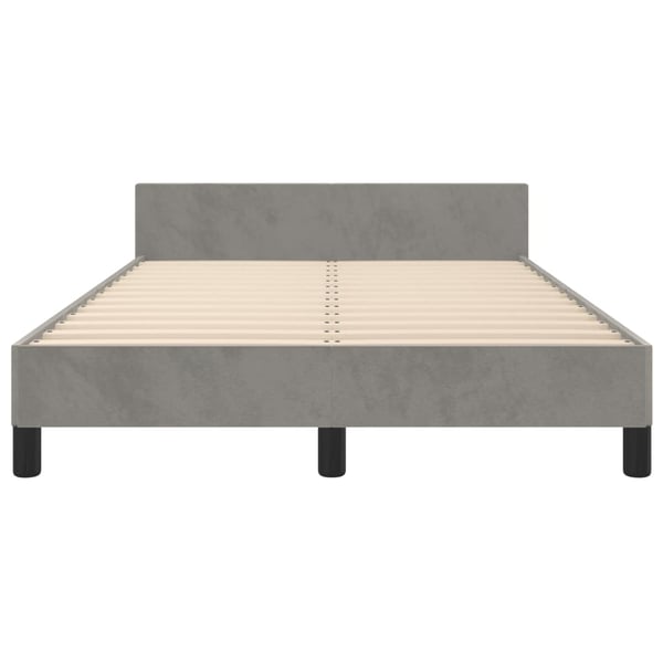vidaXL sengeramme med sengegavl 120x200 cm fløjl lysegrå