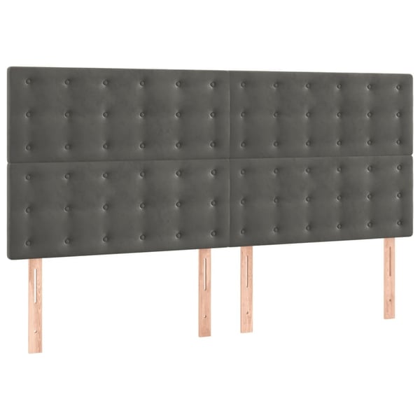 vidaXL sengeramme med sengegavl 180x200 cm fløjl mørkegrå