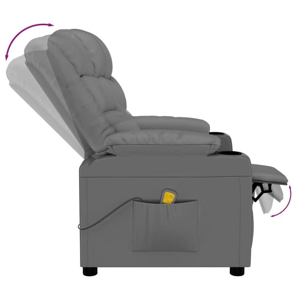 vidaXL Massagefåtölj grå konstläder