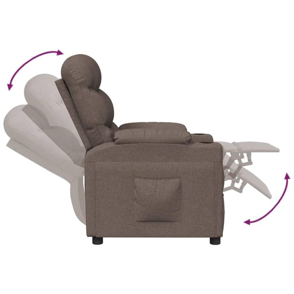 vidaXL Reclinerfåtölj taupe tyg