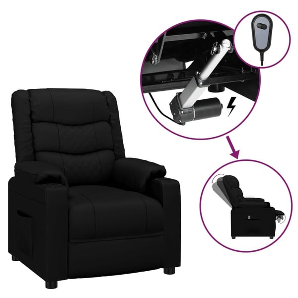 vidaXL Elektrisk reclinerfåtölj svart konstläder
